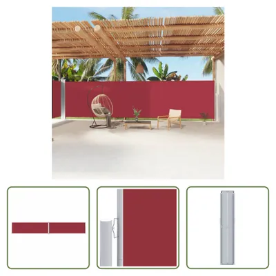 Produktbild von The Living Store Seitenmarkise Ausziehbar Rot 200x1200 cm