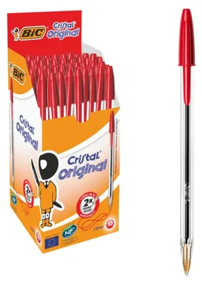 Produktbild von BIC Cristal Medium - Kugelschreiber - Rot - 1 mm - Mittel (Packung mit 50)