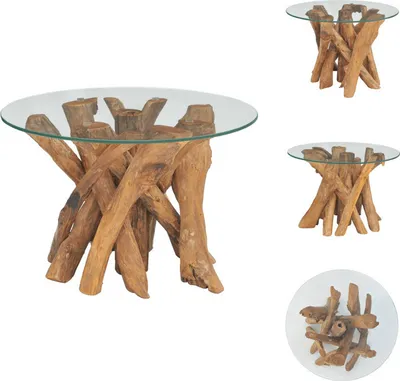 Immagine prodotto di vidaXL Tavolino da caffè in teak massiccio 60 cm - Tavolini da caffè