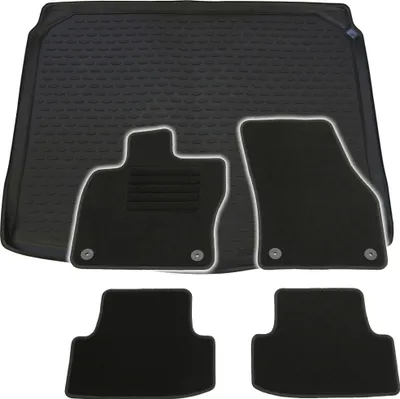 Produktbild von Gummi-Kofferraumwanne + Fußmatten Set für Skoda Karoq, Bj. 11/2017-