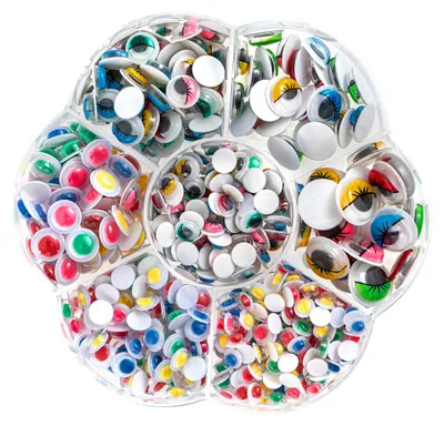 Produktbild von Bunte selbstklebende Wackelaugen, 550 Stück, Mix von Dalprint