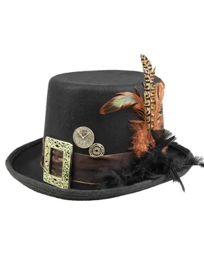 Produktbild von Gefiederter Steampunk Hut Hutgröße: M
