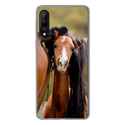 Produktbild von MuchoWow® Handyhülle Schutzhülle Hülle für Huawei P30 Lite Pferde - Natur - Braun Silikon Softcase Handy Hülle - Handyhülle