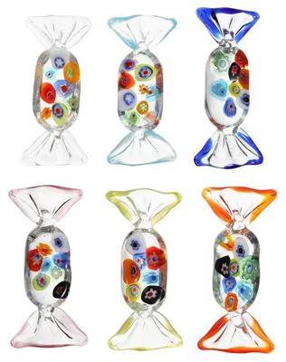 6er Set Glasbonbon-Ornamente für Wohnkultur und Deko