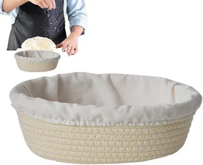 Produktbild von Famanu Brotruhkorb - Handgemacht, mit Baumwollseil, ideal für Sauerteig
