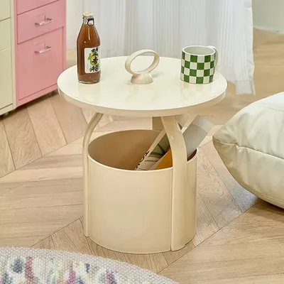 Produktbild von 360Home Beistelltisch mit Schublade für Couchtisch und Nachttisch beige