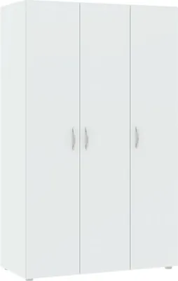 Image de Pettineo - Garde-robe 3 Portes, 111x52 cm Blanc, Porte-manteaux