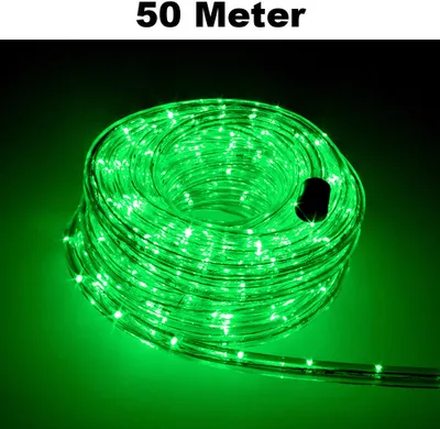 Produktbild von Trade-Shop LED Lichtschlauch Komplett Set mit Zubehör Lichterkette Beleuchtung Grün 50 Meter F3 LED für Drinnen/Draußen Weihnachten Beleuchtung Dekoration Lichterschlauch