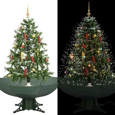 Produktbild von Möbel Schneiender Weihnachtsbaum mit Schirmfuß Grün 140 cm - Weihnachtsgirlanden 284333