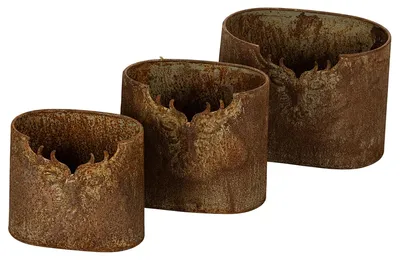 Produktbild von Pflanzkübel Metall mit Hirschmotiv dekorativ rostig