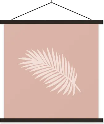 Produktbild von MuchoWow® Textilposter Sommer - Palmenblatt - Pastell 40x40 cm mit schwarzem Rahmen - Fotos