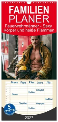 Produktbild von Familienplaner 2027 - Feuerwehrmänner - Sexy Körper und heiße Flammen mit 5 Spalten (Wandkalender, 21 x 45 cm) CALVENDO