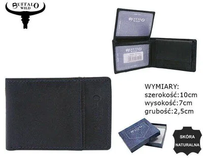 Obrázek produktu pro Buffalo Wild pánská peněženka z přírodní kůže tmavě modrá RFID 10x7 cm