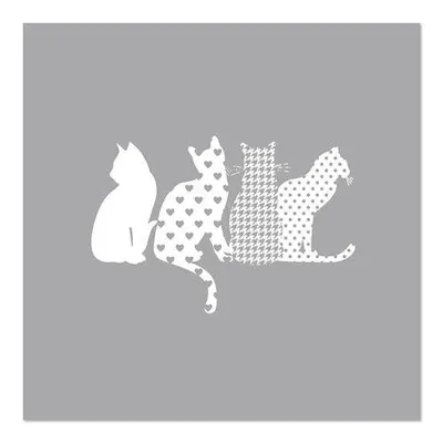 Produktbild von Servietten, 3-lagig 1/4-Falz 33 cm x 33 cm "Cats"