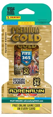 Produktbild von PREMIUM GOLD FIFA 365 2026 Panini Adrenalyn XL Football Card Blister Pack