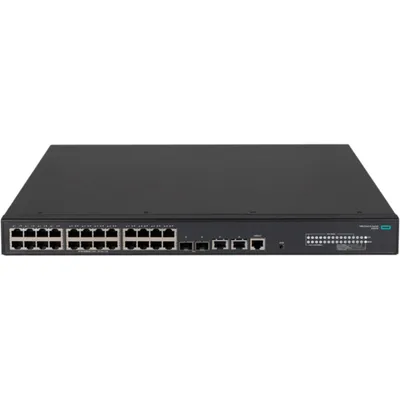 Produktbild von HPE Networking Comware Switch 24G POE+2SFP+2XGT EI 5140, Managed, L3, Gigabit Ethernet (10/100/1000), Power over Ethernet (PoE), Rack-Einbau, 1U