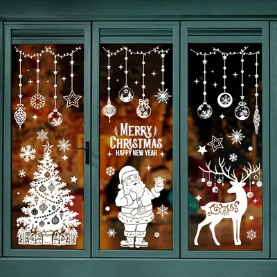 Produktbild von Große Fensterbilder Weihnachten - Selbstklebende Schneeflocken Fensterdeko, Wiederverwendbare Fenstersticker für Ihren Shop und die Winterzeit