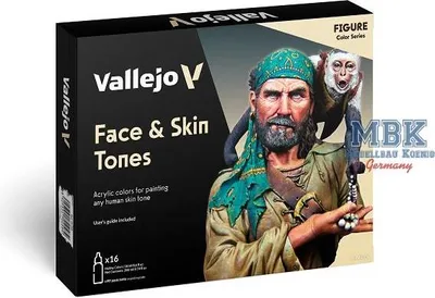 Produktbild von Vallejo VA70258 Model Color: Face & Skin Tones (16 Colors)