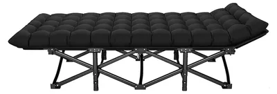 Image de Lit de camping pliable avec matelas, idéal pour une utilisation en extérieur et à la maison