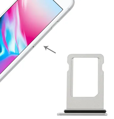Immagine prodotto di Adattatore per supporto SIM per Apple iPhone 8 4,7", vassoio SIM, argento, ricambio, nuovo