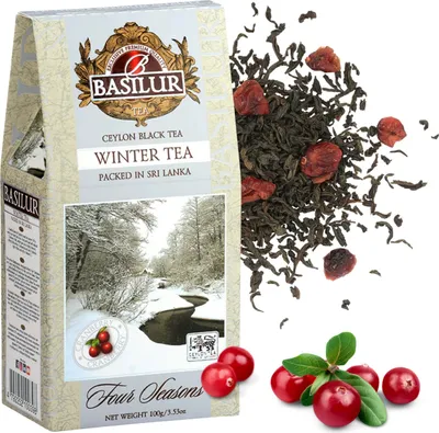 Produktbild von BASILUR Winter Tea Schwarzer Blatt-Tee mit Cranberry-Zusatz 100 g x6