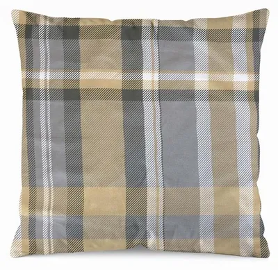 Produktbild von Kissenbezug, Kissenbezug aus Baumwollsatin, Hochwertig 40x40 1565-1 Grau-beige Karos