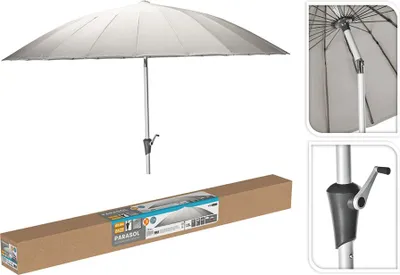 Image de Parasol Gris Basics Grande Taille, Protection Solaire - Basics