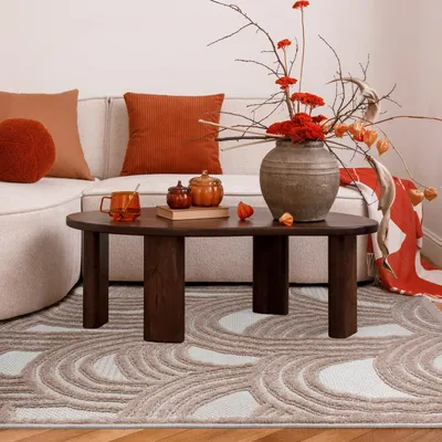 Produktbild von Teppich - 60x100 cm - Beige - Abstraktion Muster - Geeignet für Fußbodenheizung - Leicht zu Reinigen - Allergikerfreundlich Teppich