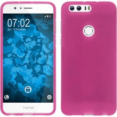 Produktbild von PhoneNatic Case kompatibel mit Huawei Honor 8 - pink Silikon Hülle matt + 2 Schutzfolien