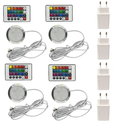 4er-Set LED-Lampen für 3D-Drucker, 16 RGB-Farben, USB, 5 V