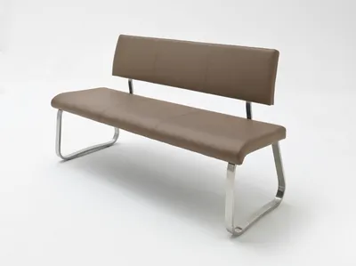 Produktbild von Arco,Bank, 175cm breit, Edelstahlgestell, Polyurethancappuccino