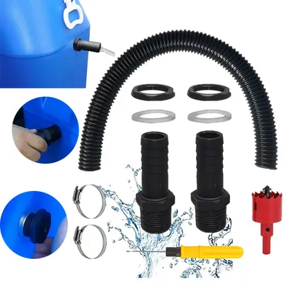 Produktbild von Regentonnen Verbindungsset, Regentonnen Anschluss Set, Regenfass Verbinder, für Regenwasser Tonnen