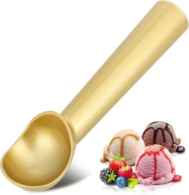 Produktbild von Eisportionierer Gold Aluminium Eislöffel 18 cm Antihaft Eiskugelportionierer