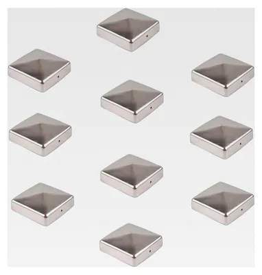 Produktbild von 10 Stück Edelstahl Pfostenkappen für Pyramidenpfosten 121 mm 12x12 cm