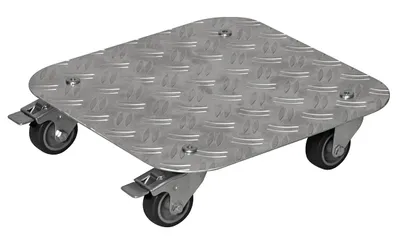 Zdjęcie produktu dla Wózek do roślin WAGNER ALASKA 29 x 29 x 7,5 cm, aluminiowa blacha ryflowana, miękkie kółka, hamulce, nośność 100 kg, produkt niemiecki – 20700301