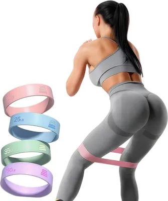 Productafbeelding van INF Yoga Weerstandsbanden Set - 4 Antislip Siliconen Trainingsbanden voor Fitness Thuis, Squats en Billoefeningen