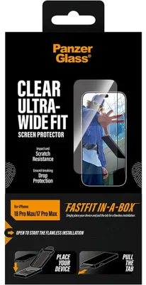 Immagine prodotto di PanzerGlass Ultra-Wide Fit FASTFIT Protezione schermo per iPhone 18 Pro Max - Ultra trasparente
