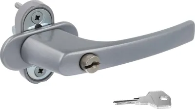 Produktbild von Alu Fenstergriff in Silber F1 abschließbar - Stiftlänge 35mm