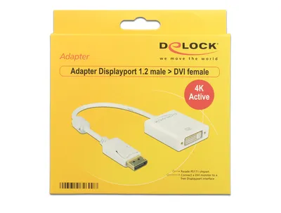 Obrázek produktu pro DeLOCK 62600, 0,2 m, DisplayPort, DVI-I, Samec, Samice, Zlato