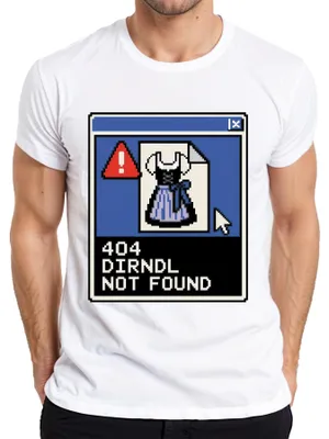 Imagen del producto de 404: Dirndl no encontrado. , Wiesn, traje tradicional, pantalones de cuero, Bayern, camiseta para hombre, blanco, talla M