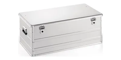 Productafbeelding van Aluminiumkoffer, afmetingen 902 x 495 x 367 mm, inhoud 140 liter, met scharnierende sluitingen en boorgaten