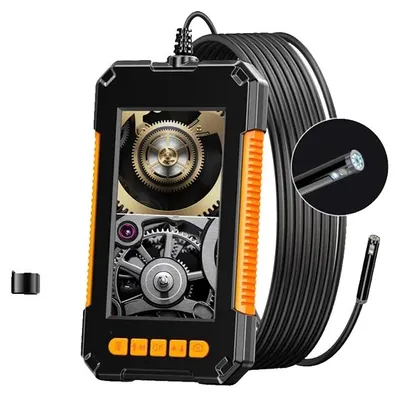 Imagen del producto de Cámara endoscópica, pantalla LCD de 4,3 pulgadas, resistente al agua (IP67), doble lente de 4,3 pulgadas, diámetro de 8 mm, cable de 5 metros