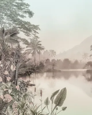 Produktbild von Komar Fototapete Palmen Beige und Grüngrau - 611623 - 200 x 250 cm