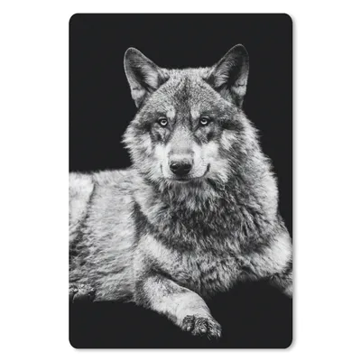 Produktbild von MuchoWow® Mauspad Mousepad Wildlife - Wolf - Schwarz - Weiß 18x27 cm - Mousepads - Maus Mat - Pad - Mausunterlage
