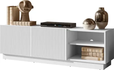 Produktbild von MIRJAN24 TV-Lowboard Liverti 150 2D, Stilvoll Wohnzimmer, Lowboard mit zwei Drehtüren (Farbe: Weiß)