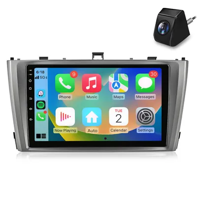 Zdjęcie produktu dla Radio samochodowe CarPlay do Toyoty Avensis 2008–2015 – multimedialne radio samochodowe z systemem Android, nawigacją GPS, Wi-Fi, kamerą, Bluetooth i DAB+ RDS – SWC 9 cali, 2+64 GB