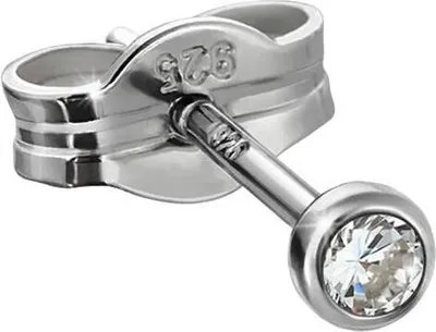 Produktbild von Single Ohrstecker Silber 925er Rhodiniert 2,5mm Zirkon Damen Herren Kinder 1994