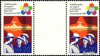 Produktbild von Briefmarken DDR 1973 Mi WZ18 postfrisch Weltfestspiele