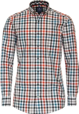 Produktbild von REDMOND Übergrößen Langarmhemd Schwarz/Bunt kariert 4XL Comfort Fit