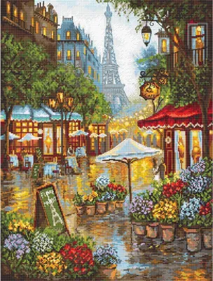 Zdjęcie produktu dla Zestaw do haftu krzyżykowego Letistitch "Wiosenne kwiaty, Paryż, Relaunch", wzór liczony, 42x32cm